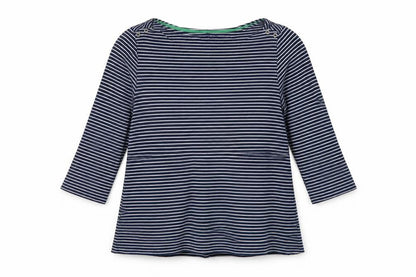 Joules Women Blue White Striped Cotton Tunic Top UK 18 3/4 Sleeve