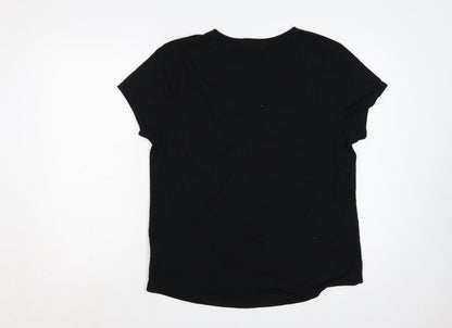 LA Gear Women’s Black UK 20 Basic V-Neck Short Sleeve Jersey T-Shirt