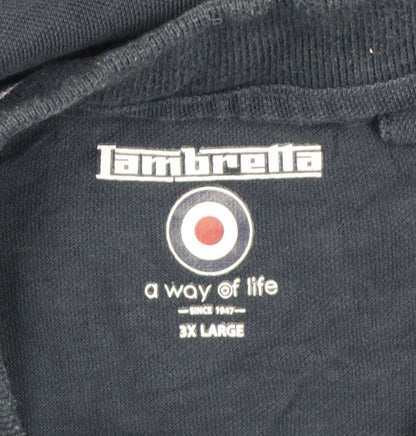 Lambretta Mens Blue 3XL Triple Tipped Logo Cotton Polo Shirt