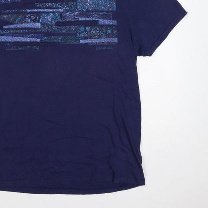 RJR John Rocha Men’s Blue L Graphic Art Crew Neck Short Sleeve T-Shirt