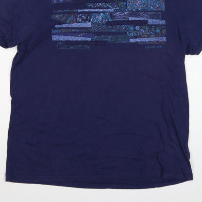RJR John Rocha Men’s Blue L Graphic Art Crew Neck Short Sleeve T-Shirt
