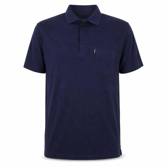 Farhi Mens Blue L Cotton Stretch Short Sleeve Pocket Polo Shirt