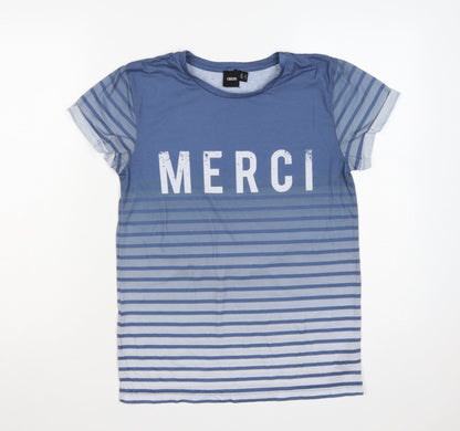 ASOS Women’s Blue Striped Merci Crew Neck Short Sleeve T-Shirt UK 6