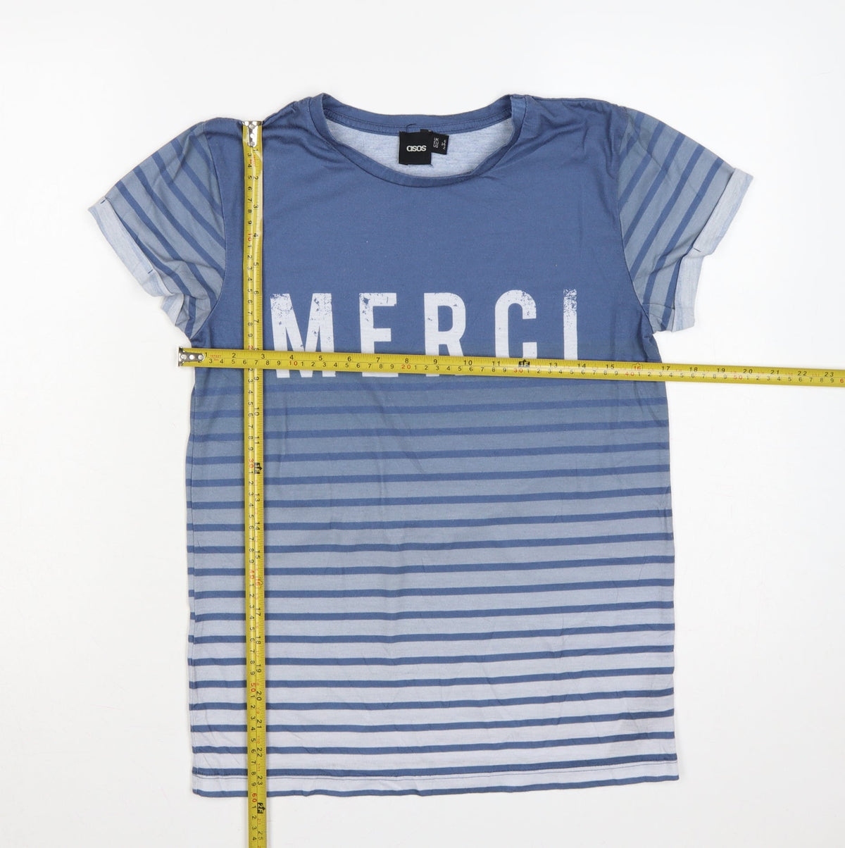 ASOS Women’s Blue Striped Merci Crew Neck Short Sleeve T-Shirt UK 6