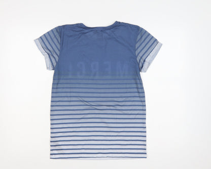 ASOS Women’s Blue Striped Merci Crew Neck Short Sleeve T-Shirt UK 6