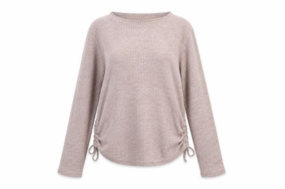 Marks & Spencer Women Pink S Jumper Rib Knit Drawstring Pyjama Top