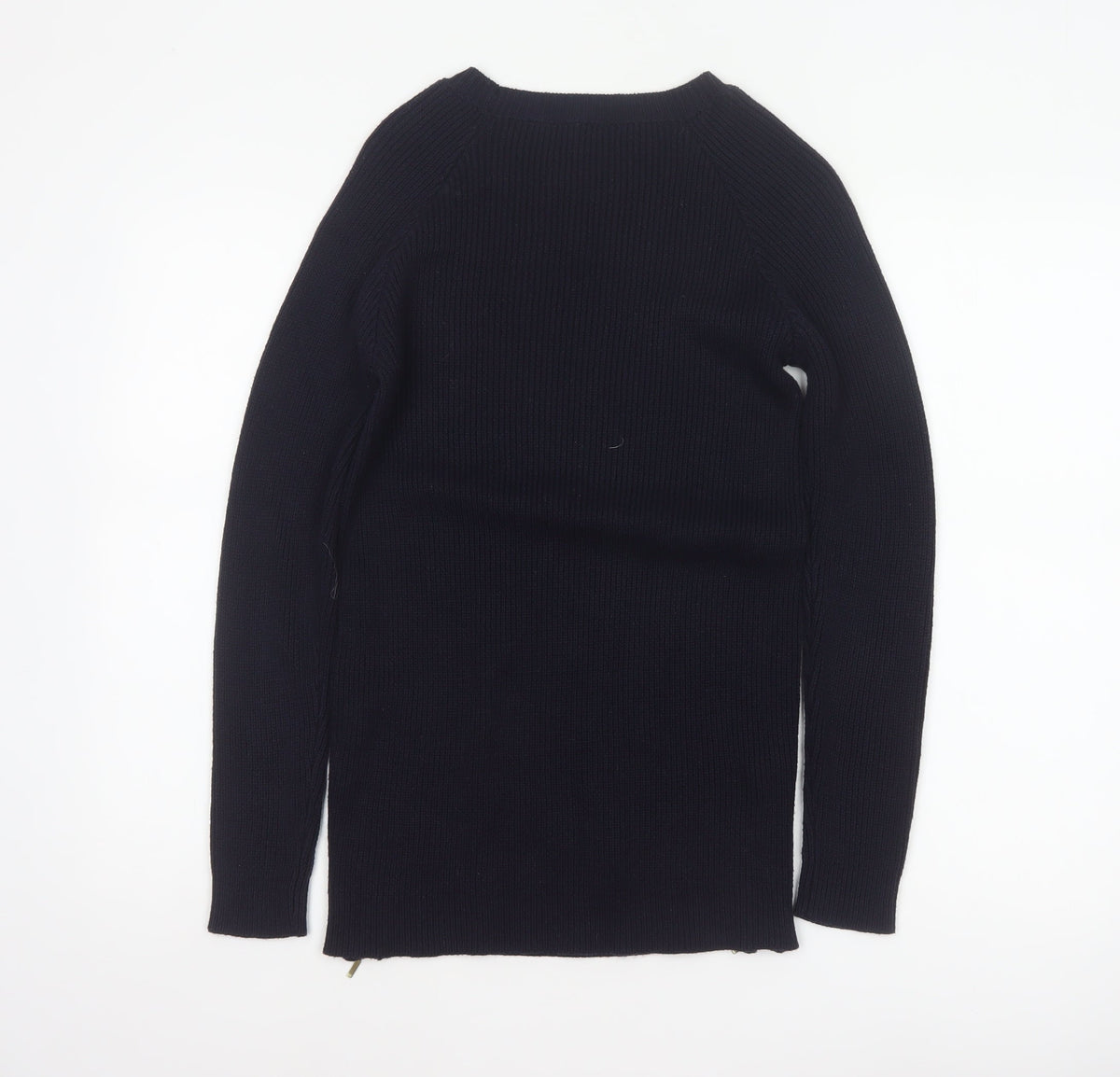 Close-up detail of Dorothy Perkins Women Navy UK 12 Cable Knit Tunic Jumper Zip