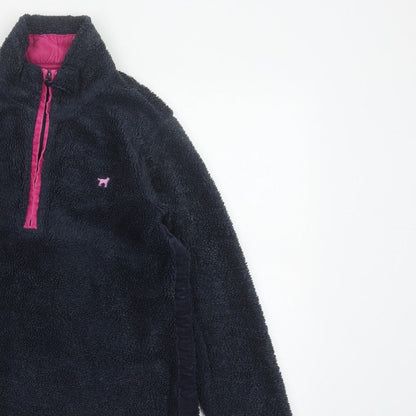 Joules Women’s Blue Pink 1/4 Zip Fleece Sweatshirt UK 10