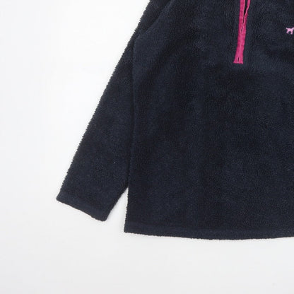 Joules Women’s Blue Pink 1/4 Zip Fleece Sweatshirt UK 10