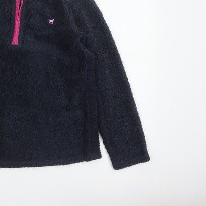 Joules Women’s Blue Pink 1/4 Zip Fleece Sweatshirt UK 10