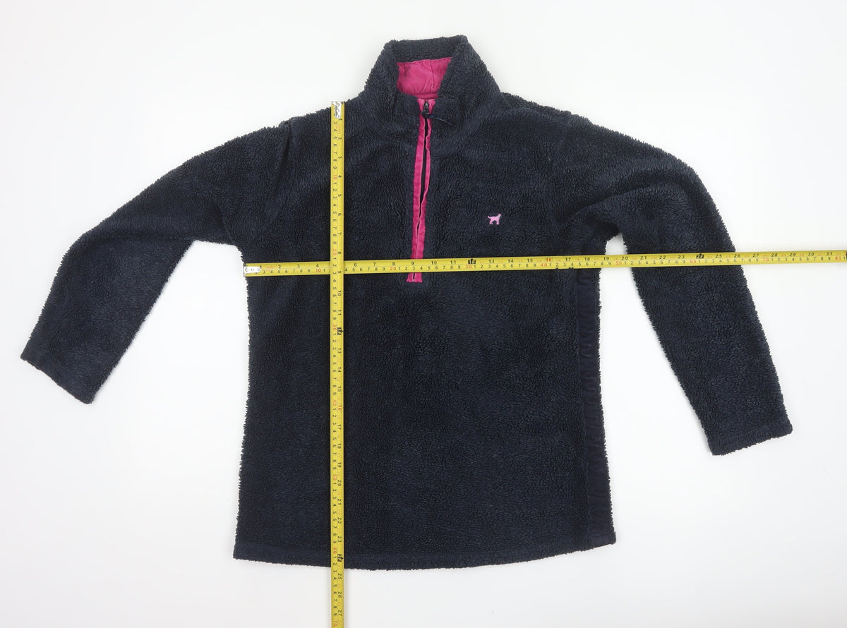 Joules Women’s Blue Pink 1/4 Zip Fleece Sweatshirt UK 10