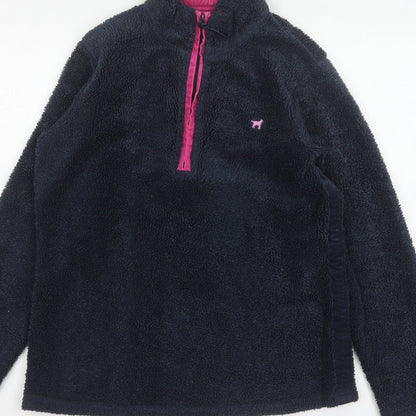 Joules Women’s Blue Pink 1/4 Zip Fleece Sweatshirt UK 10