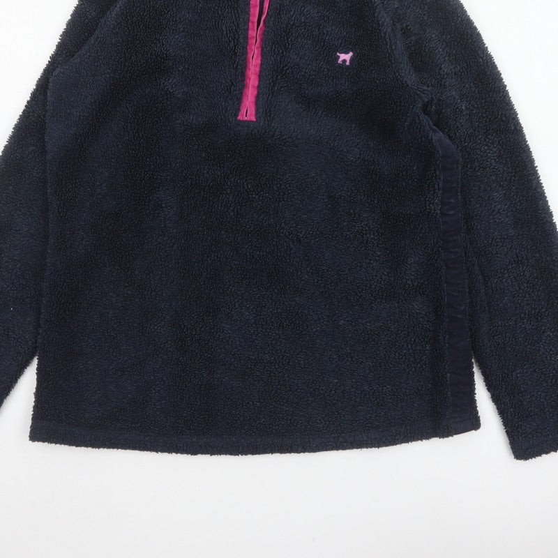 Joules Women’s Blue Pink 1/4 Zip Fleece Sweatshirt UK 10