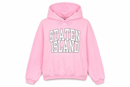 Divided H&M Women’s Pink L State Island NYC Graphic Pullover Hoodie