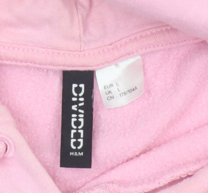 Divided H&M Women’s Pink L State Island NYC Graphic Pullover Hoodie