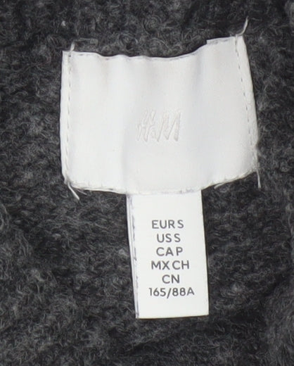 H&M Women’s Grey Size 10 Roll Neck Chunky Knit Jumper