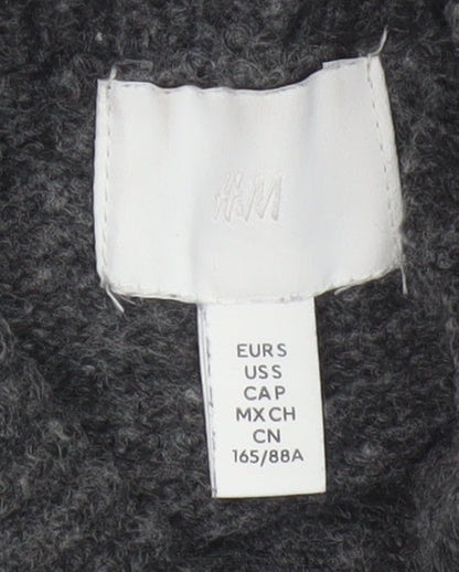 H&M Women’s Grey Size 10 Roll Neck Chunky Knit Jumper