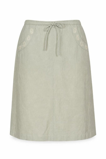 EWM Pure Classics Women Beige Size 16 Floral Embroidered Wrap Maxi Skirt