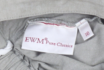 EWM Pure Classics Women Beige Size 16 Floral Embroidered Wrap Maxi Skirt
