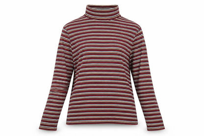 Lille Women Multicoloured UK 14 Striped Cotton Roll Neck Jersey Top