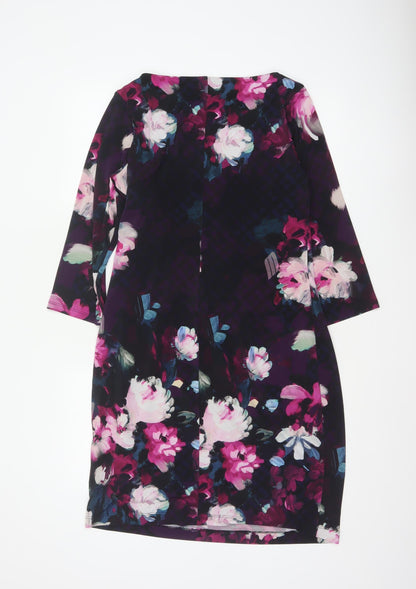 Roman Women Multicoloured Floral Size 16 Ruched Knee Length Dress