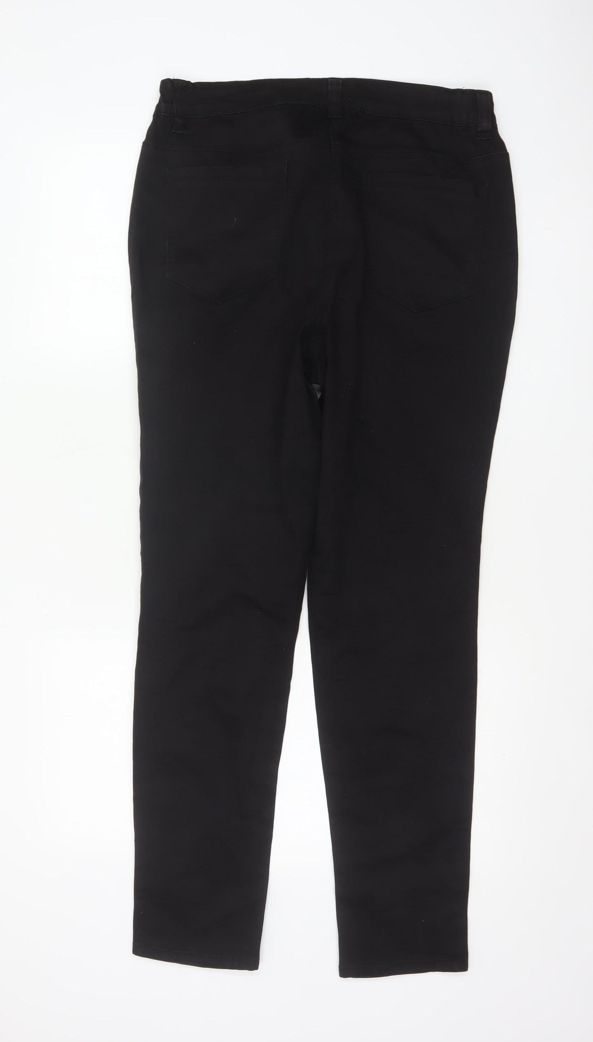 F&F Women Black UK 16 Straight Leg Stretch Jeans Mid Rise