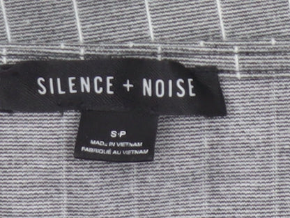 Silence + Noise Women Grey Striped Wrap Jersey Blouse Size S