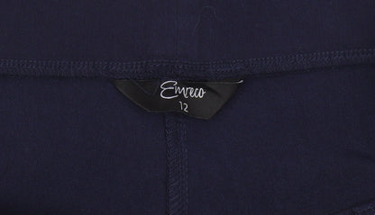 Enrico Women Blue Size 12 Straight Leg Stretch Cargo Trousers