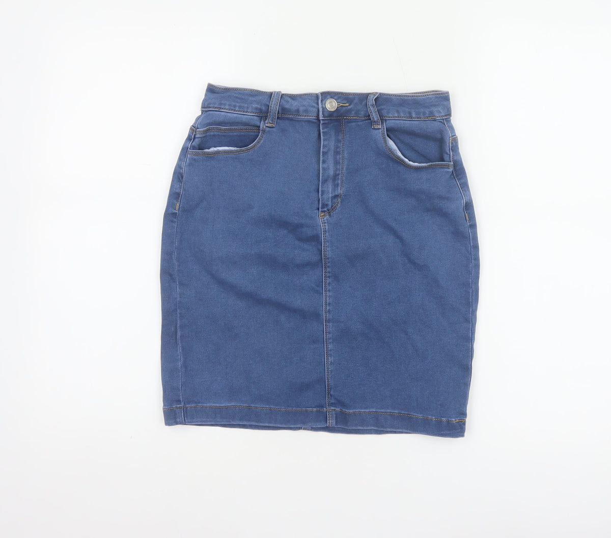 Missguided Women Blue UK 10 Tall Denim High Rise Pencil Skirt