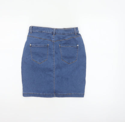 Missguided Women Blue UK 10 Tall Denim High Rise Pencil Skirt