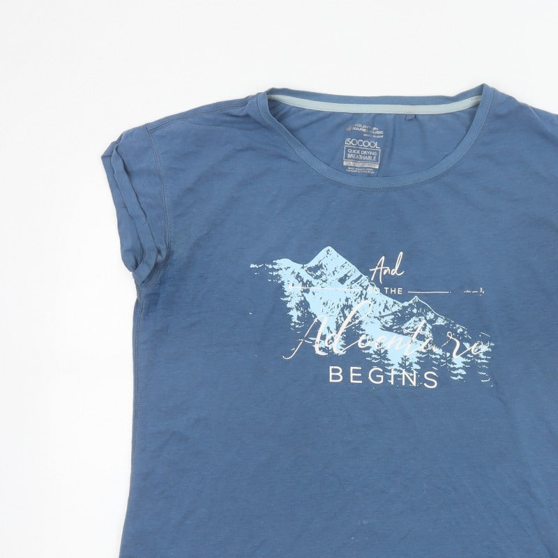 Mountain Warehouse Women’s Blue UK 14 Mountain Print Quick Dry T-Shirt