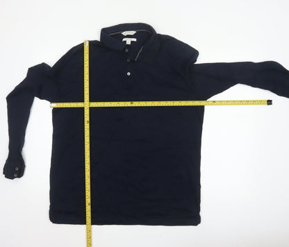Autograph Mens Blue XL Supima Cotton Long Sleeve Polo Shirt