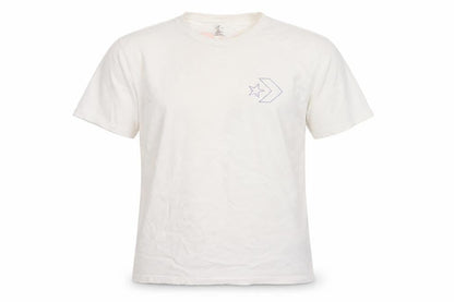 Converse Mens White L Graphic Logo Basketball Short Sleeve T-Shirt