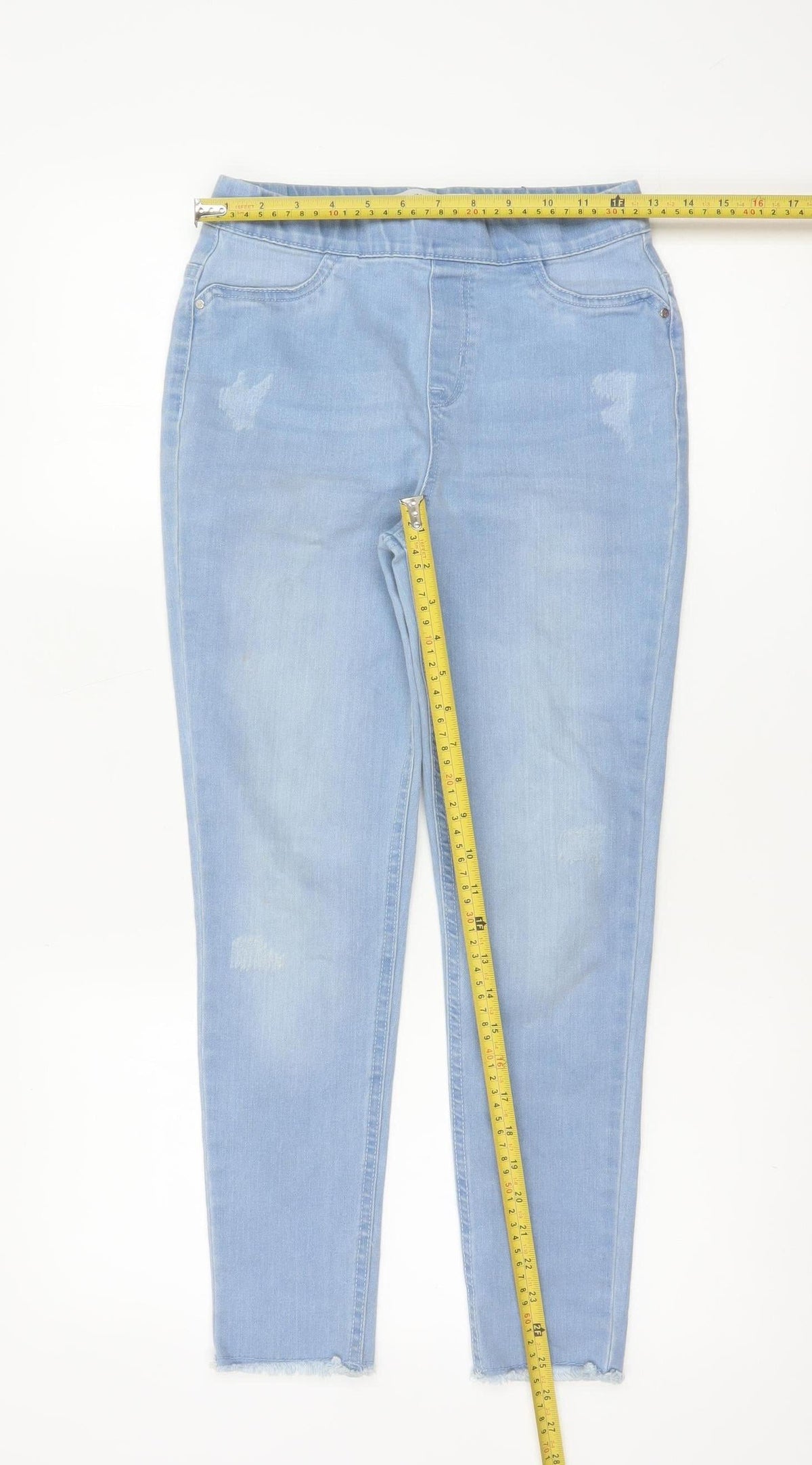 Back view of Denim Co girls’ blue jegging jeans 11-12 years 152cm stretch ripped