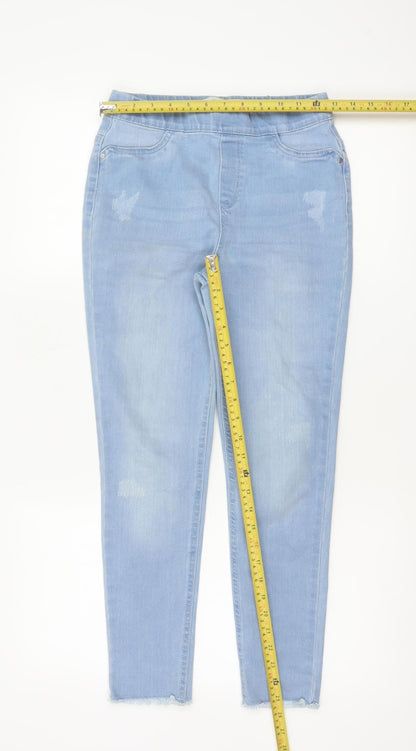 Back view of Denim Co girls’ blue jegging jeans 11-12 years 152cm stretch ripped