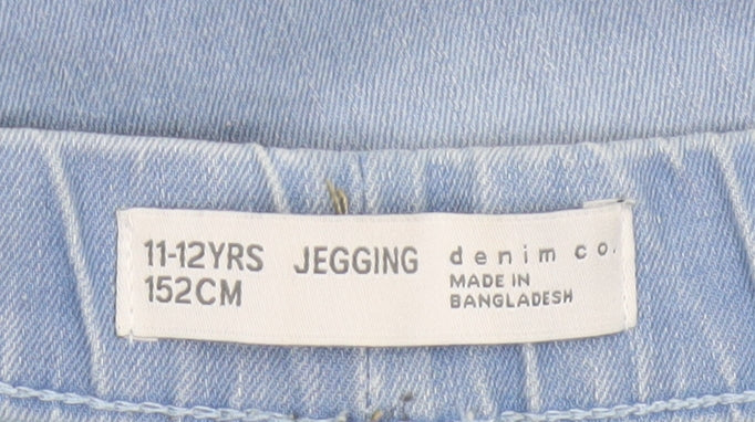 Additional view of Denim Co girls’ blue jegging jeans 11-12 years 152cm stretch ripped