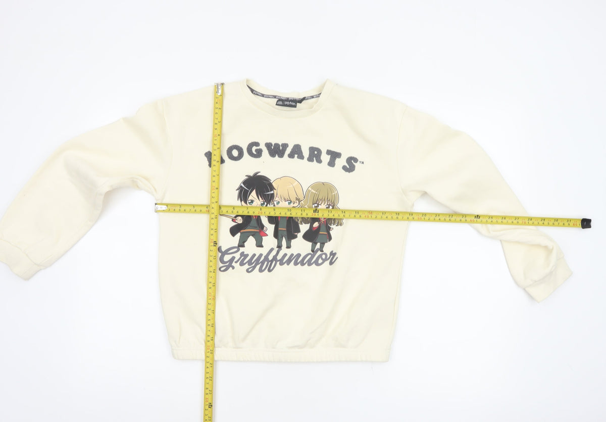 Back view of Harry Potter girls’ ivory 12-13 years gryffindor graphic pullover sweatshirt