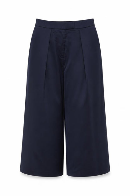 Finery Women Blue UK 14 High Rise Cropped Wide Leg Trousers