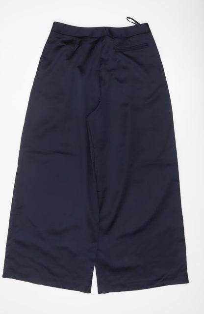 Finery Women Blue UK 14 High Rise Cropped Wide Leg Trousers