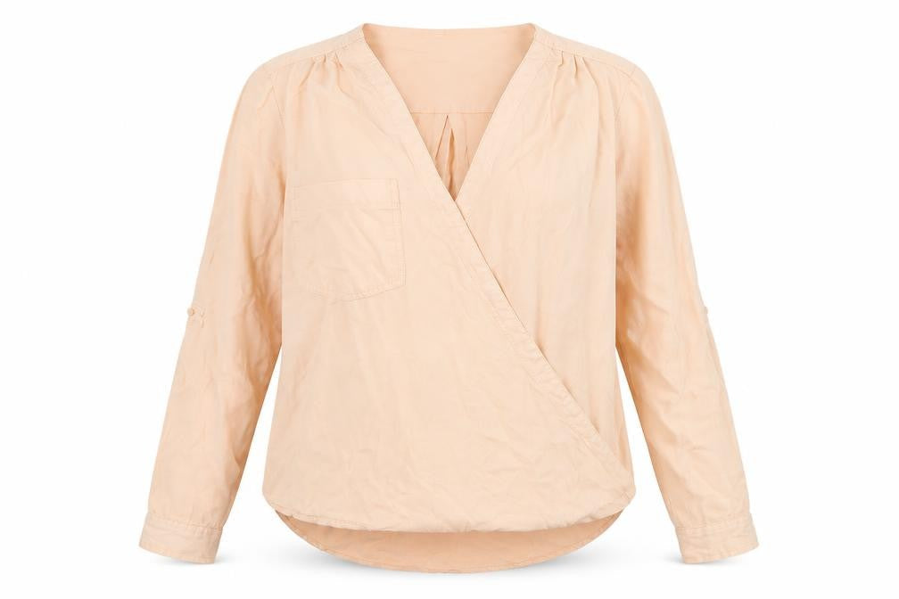 Next Women Pink UK 16 Wrap V-Neck Long Sleeve Lyocell Blouse