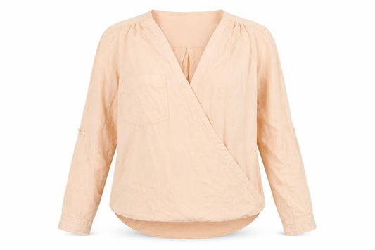 Next Women Pink UK 16 Wrap V-Neck Long Sleeve Lyocell Blouse