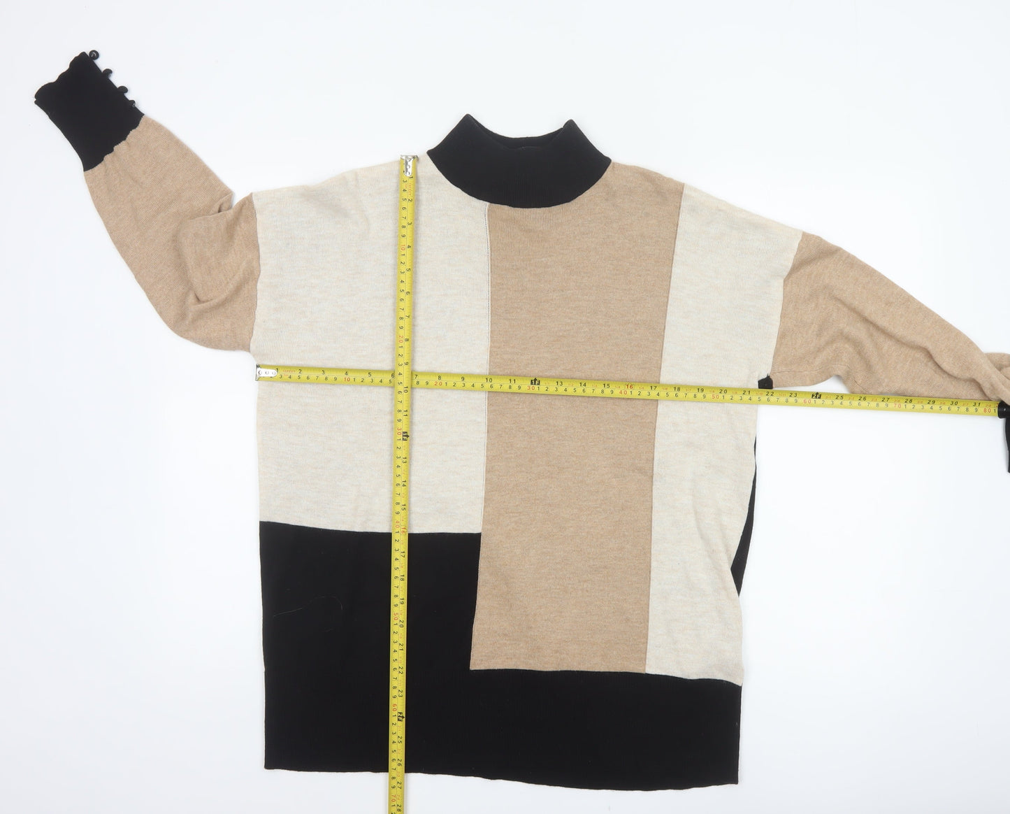 Wallis Women’s Multicoloured UK 12 Colour Block Mock Neck Jumper