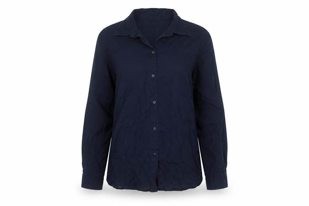 Massimo Dutti Women Blue UK 10 Lyocell Collared Button-Up Shirt