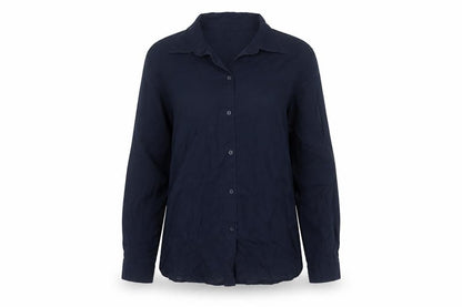 Massimo Dutti Women Blue UK 10 Lyocell Collared Button-Up Shirt