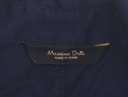 Massimo Dutti Women Blue UK 10 Lyocell Collared Button-Up Shirt