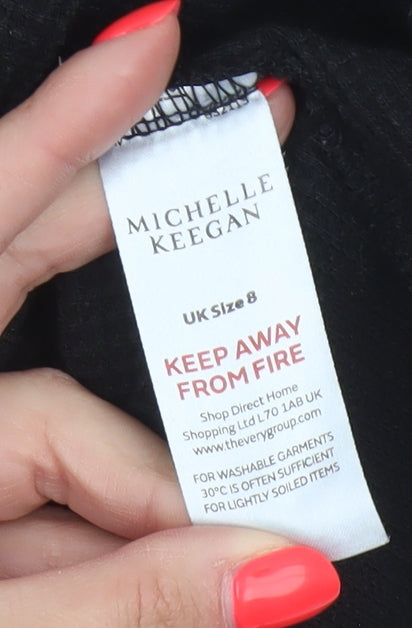 Michelle Keegan Women Black UK 8 Pullover Hoodie Longline Pockets
