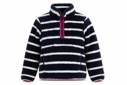 Mountain Warehouse Women Navy Stripe Fleece 1/4 Zip Sweatshirt UK 12