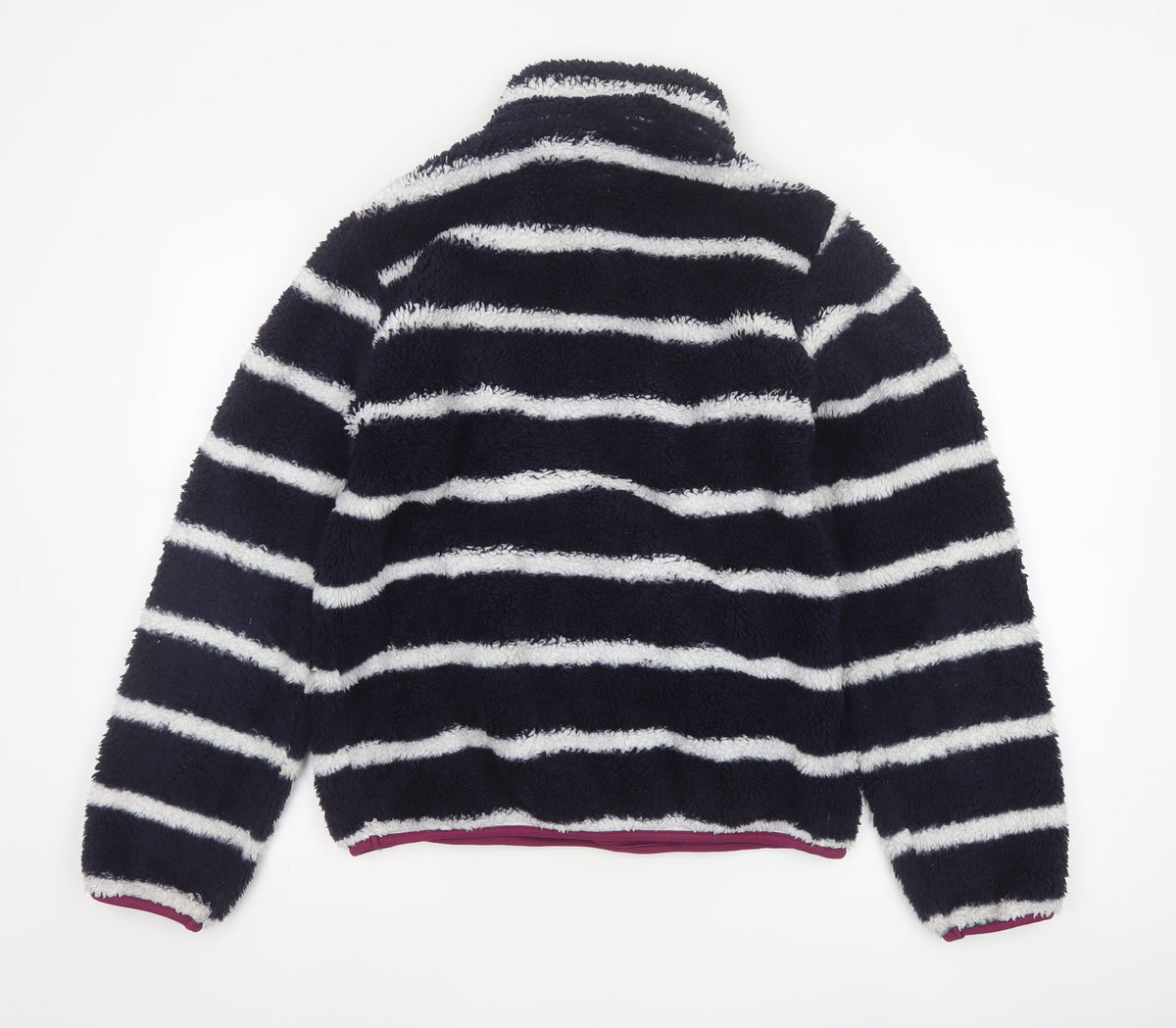 Mountain Warehouse Women Navy Stripe Fleece 1/4 Zip Sweatshirt UK 12