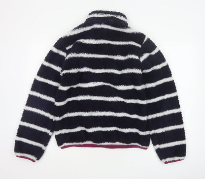 Mountain Warehouse Women Navy Stripe Fleece 1/4 Zip Sweatshirt UK 12