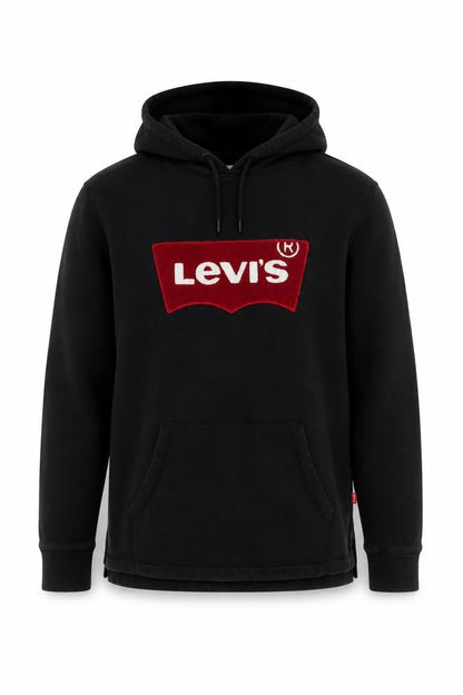 Levi's Men's Black M Pullover Hoodie Embroidered Logo Cotton Blend